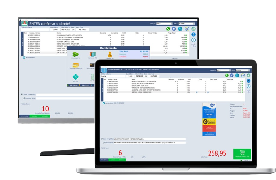 Tela sistema para farmácia XFarma